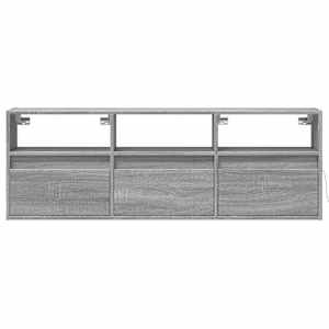 Nástěnná TV skříňka s LED osvětlením šedá sonoma 130x31x45 cm - obrázek 6