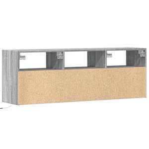 Nástěnná TV skříňka s LED osvětlením šedá sonoma 130x31x45 cm - obrázek 8
