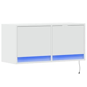Nástěnná TV skříňka s LED osvětlením bílá 80 x 31 x 35 cm - obrázek 3