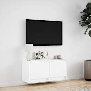 Nástěnná TV skříňka s LED osvětlením bílá 80 x 31 x 35 cm - obrázek 4