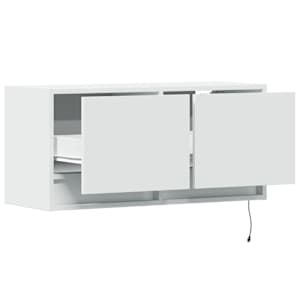 Nástěnná TV skříňka s LED osvětlením bílá 80 x 31 x 35 cm - obrázek 9