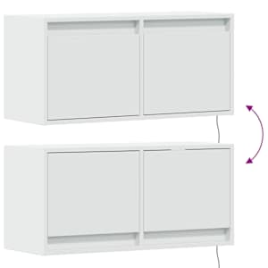 Nástěnná TV skříňka s LED osvětlením bílá 80 x 31 x 35 cm - obrázek 10