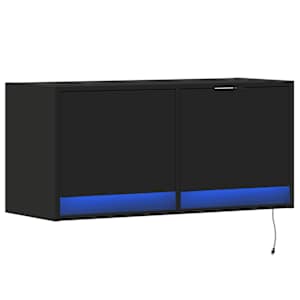 Nástěnná TV skříňka s LED osvětlením černá 80 x 31 x 35 cm - obrázek 3