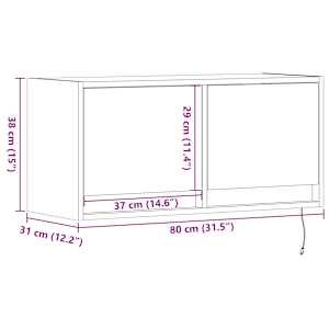 Nástěnná TV skříňka s LED osvětlením černá 80 x 31 x 35 cm - obrázek 16
