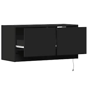 Nástěnná TV skříňka s LED osvětlením černá 80 x 31 x 35 cm - obrázek 9