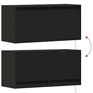 Nástěnná TV skříňka s LED osvětlením černá 80 x 31 x 35 cm - obrázek 10