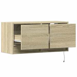 Nástěnná TV skříňka s LED osvětlením dub sonoma 80 x 31 x 35 cm - obrázek 9