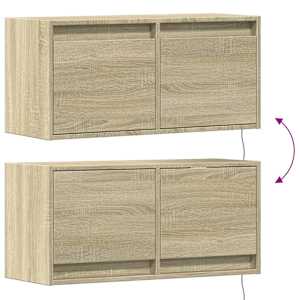 Nástěnná TV skříňka s LED osvětlením dub sonoma 80 x 31 x 35 cm - obrázek 10