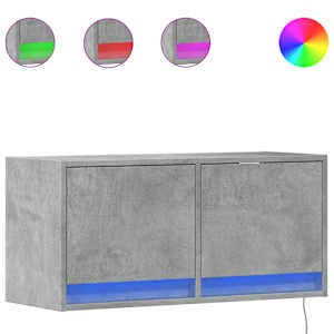 Nástěnná TV skříňka s LED osvětlením betonově šedá 80x31x35 cm - obrázek 2