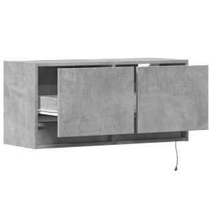 Nástěnná TV skříňka s LED osvětlením betonově šedá 80x31x35 cm - obrázek 9