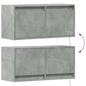 Nástěnná TV skříňka s LED osvětlením betonově šedá 80x31x35 cm - obrázek 10