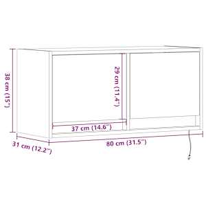Nástěnná TV skříňka s LED osvětlením kouřový dub 80x31x35 cm - obrázek 16
