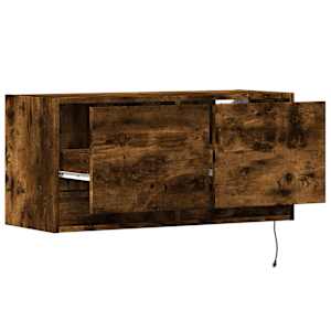 Nástěnná TV skříňka s LED osvětlením kouřový dub 80x31x35 cm - obrázek 9