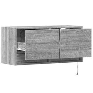 Nástěnná TV skříňka s LED osvětlením šedá sonoma 80x31x35 cm - obrázek 9
