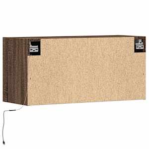 Nástěnná TV skříňka s LED osvětlením hnědý dub 80 x 31 x 35 cm - obrázek 8