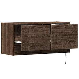 Nástěnná TV skříňka s LED osvětlením hnědý dub 80 x 31 x 35 cm - obrázek 9