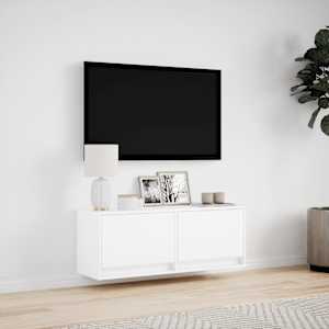 Nástěnná TV skříňka s LED osvětlením bílá 100 x 31 x 35 cm - obrázek 4