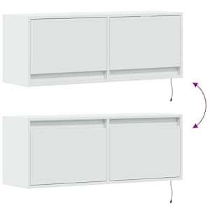 Nástěnná TV skříňka s LED osvětlením bílá 100 x 31 x 35 cm - obrázek 9