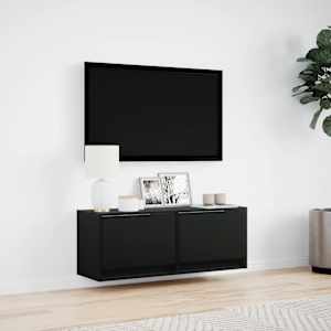 Nástěnná TV skříňka s LED osvětlením černá 100 x 31 x 35 cm - obrázek 4