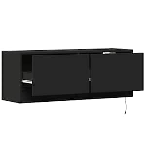 Nástěnná TV skříňka s LED osvětlením černá 100 x 31 x 35 cm - obrázek 9
