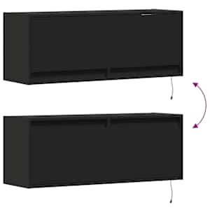 Nástěnná TV skříňka s LED osvětlením černá 100 x 31 x 35 cm - obrázek 10