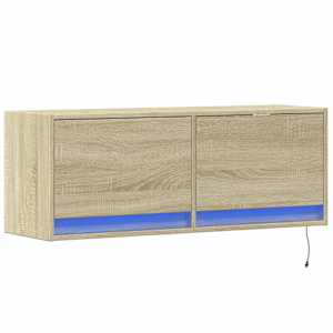 Nástěnná TV skříňka s LED osvětlením dub sonoma 100x31x35 cm - obrázek 3