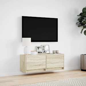 Nástěnná TV skříňka s LED osvětlením dub sonoma 100x31x35 cm - obrázek 4