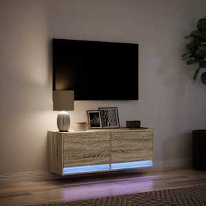 Nástěnná TV skříňka s LED osvětlením dub sonoma 100x31x35 cm - obrázek 5
