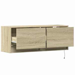 Nástěnná TV skříňka s LED osvětlením dub sonoma 100x31x35 cm - obrázek 9