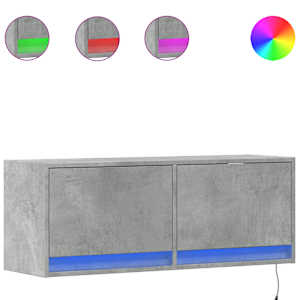 Nástěnná TV skříňka s LED osvětlením betonově šedá 100x31x35 cm - obrázek 2