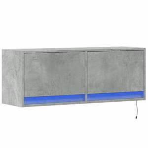Nástěnná TV skříňka s LED osvětlením betonově šedá 100x31x35 cm - obrázek 3