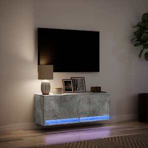 Nástěnná TV skříňka s LED osvětlením betonově šedá 100x31x35 cm - obrázek 5