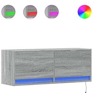 Nástěnná TV skříňka s LED osvětlením šedá sonoma 100x31x35 cm - obrázek 2