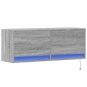 Nástěnná TV skříňka s LED osvětlením šedá sonoma 100x31x35 cm - obrázek 3