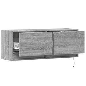 Nástěnná TV skříňka s LED osvětlením šedá sonoma 100x31x35 cm - obrázek 9