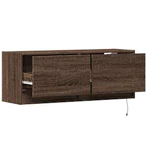 Nástěnná TV skříňka s LED osvětlením hnědý dub 100 x 31 x 35 cm - obrázek 9