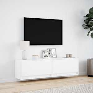 Nástěnná TV skříňka s LED osvětlením bílá 140 x 31 x 38 cm - obrázek 4