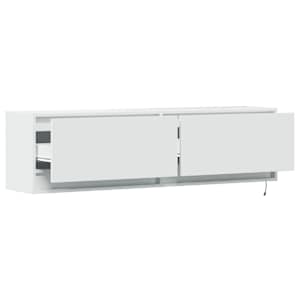 Nástěnná TV skříňka s LED osvětlením bílá 140 x 31 x 38 cm - obrázek 9
