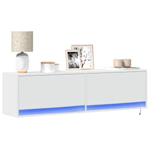 Nástěnná TV skříňka s LED osvětlením bílá 140 x 31 x 38 cm - obrázek 1