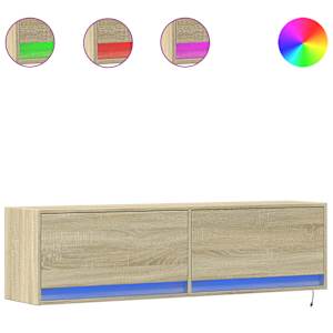 Nástěnná TV skříňka s LED osvětlením dub sonoma 140x31x38 cm - obrázek 2