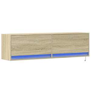 Nástěnná TV skříňka s LED osvětlením dub sonoma 140x31x38 cm - obrázek 3