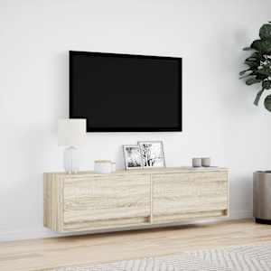 Nástěnná TV skříňka s LED osvětlením dub sonoma 140x31x38 cm - obrázek 4