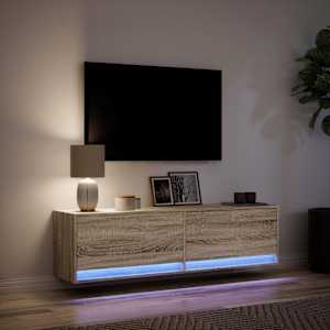 Nástěnná TV skříňka s LED osvětlením dub sonoma 140x31x38 cm - obrázek 5