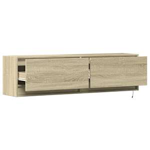 Nástěnná TV skříňka s LED osvětlením dub sonoma 140x31x38 cm - obrázek 9