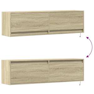 Nástěnná TV skříňka s LED osvětlením dub sonoma 140x31x38 cm - obrázek 10