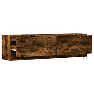 Nástěnná TV skříňka s LED osvětlením kouřový dub 140x31x38 cm - obrázek 9