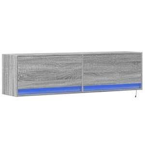 Nástěnná TV skříňka s LED osvětlením šedá sonoma 140x31x38 cm - obrázek 3