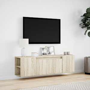 Nástěnná TV skříňka s LED osvětlením dub sonoma 135x31x39,5 cm - obrázek 4