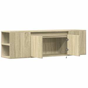 Nástěnná TV skříňka s LED osvětlením dub sonoma 135x31x39,5 cm - obrázek 9