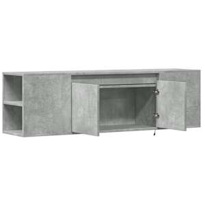 Nástěnná TV skříňka s LED betonově šedá 135 x 31 x 39,5 cm - obrázek 9
